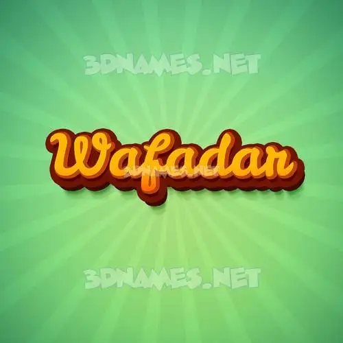 wafadar in Green Rays style - 3D name wallpaper