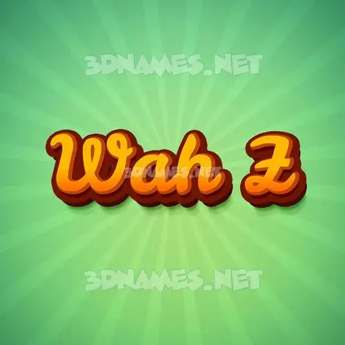 wah z in Green Rays style - 3D name wallpaper wah z in Green Rays style - 3D name wallpaper