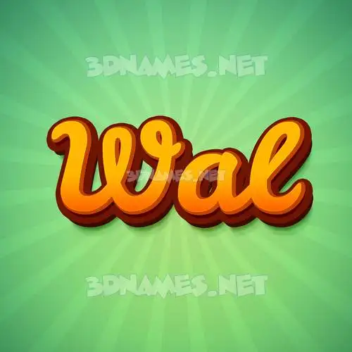 wal in Green Rays style - 3D name wallpaper wal in Green Rays style - 3D name wallpaper