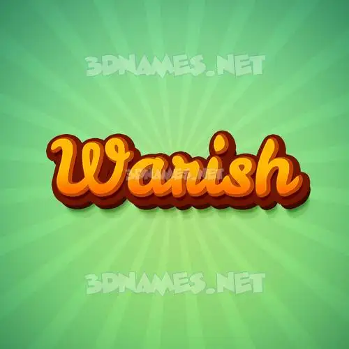 warish in Green Rays style - 3D name wallpaper