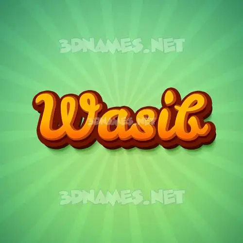 wasib in Green Rays style - 3D name wallpaper