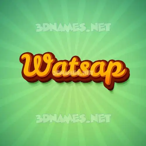 watsap in Green Rays style - 3D name wallpaper