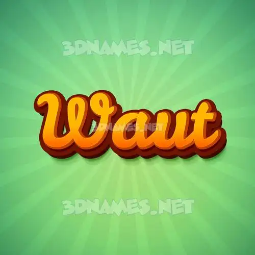 waut in Green Rays style - 3D name wallpaper