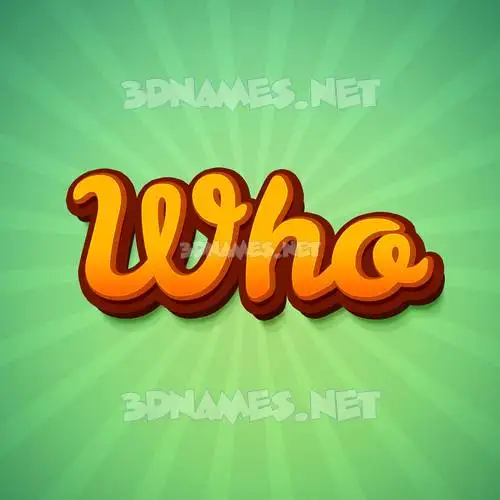 who in Green Rays style - 3D name wallpaper who in Green Rays style - 3D name wallpaper