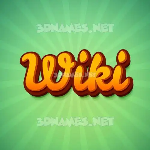 wiki in Green Rays style - 3D name wallpaper