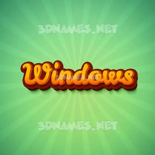 windows in Green Rays style - 3D name wallpaper windows in Green Rays style - 3D name wallpaper
