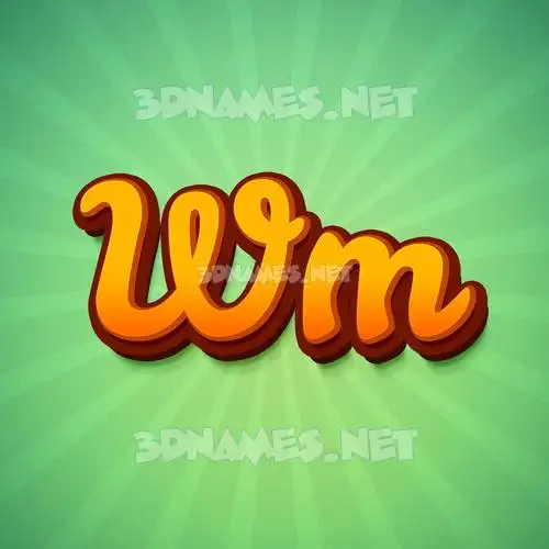 wm in Green Rays style - 3D name wallpaper