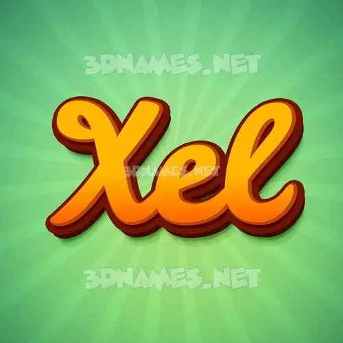 xel in Green Rays style - 3D name wallpaper xel in Green Rays style - 3D name wallpaper