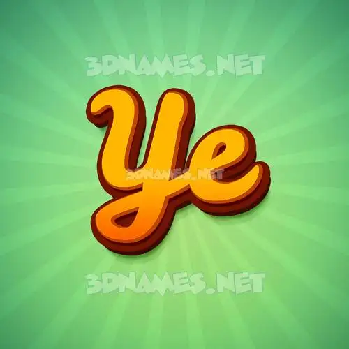 ye in Green Rays style - 3D name wallpaper ye in Green Rays style - 3D name wallpaper