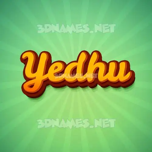 yedhu in Green Rays style - 3D name wallpaper