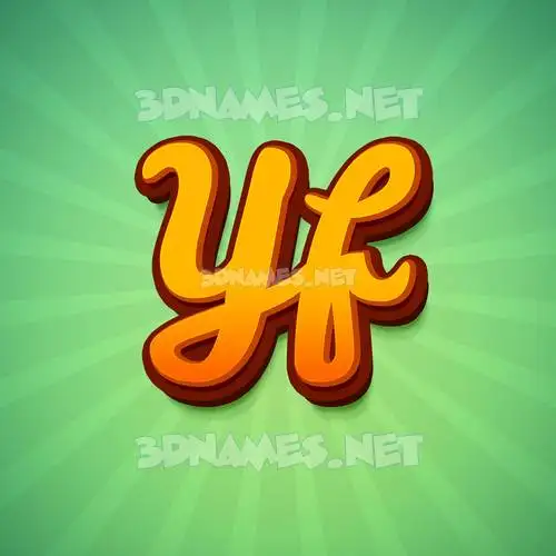 yf in Green Rays style - 3D name wallpaper