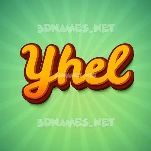 yhel in Green Rays style - 3D name wallpaper
