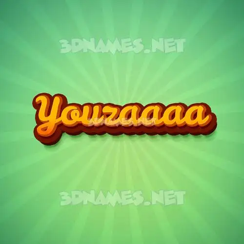 youzaaaa in Green Rays style - 3D name wallpaper