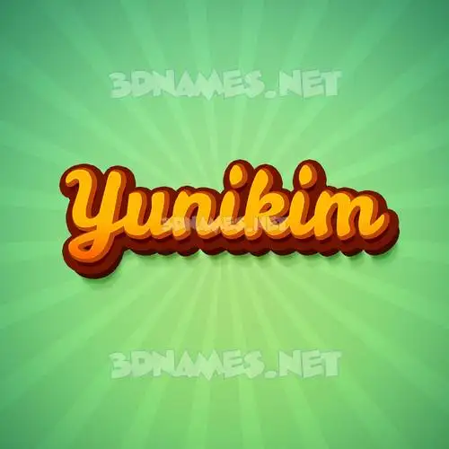yunikim in Green Rays style - 3D name wallpaper