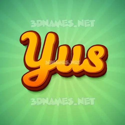 yus in Green Rays style - 3D name wallpaper