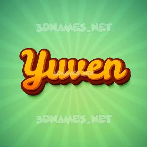 yuven in Green Rays style - 3D name wallpaper