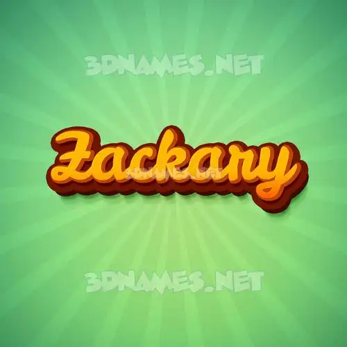 zackary in Green Rays style - 3D name wallpaper