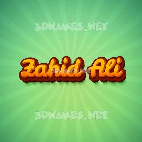 zahid ali in Green Rays style - 3D name wallpaper