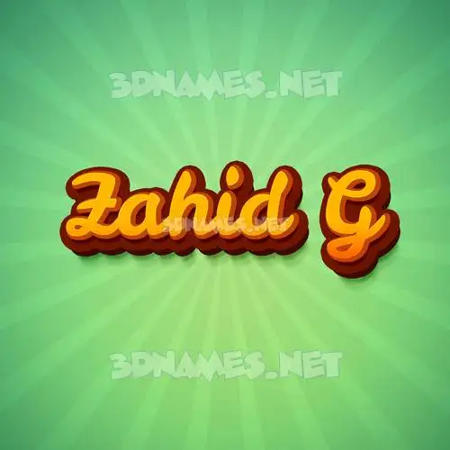zahid g in Green Rays style - 3D name wallpaper