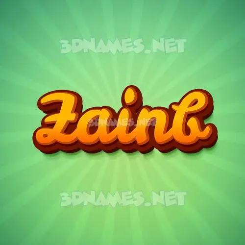 zainb in Green Rays style - 3D name wallpaper