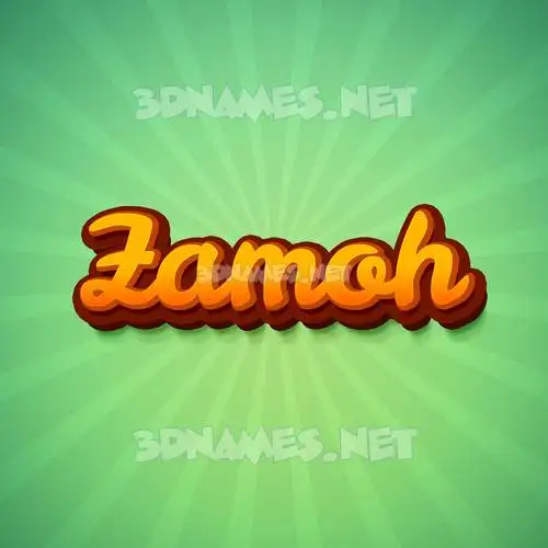 zamoh in Green Rays style - 3D name wallpaper