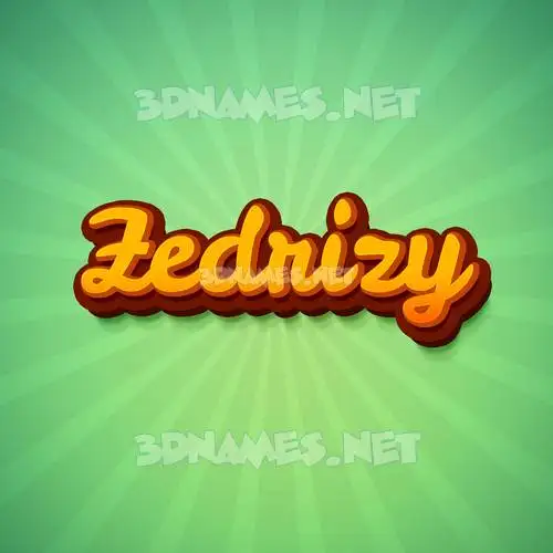 zedrizy in Green Rays style - 3D name wallpaper