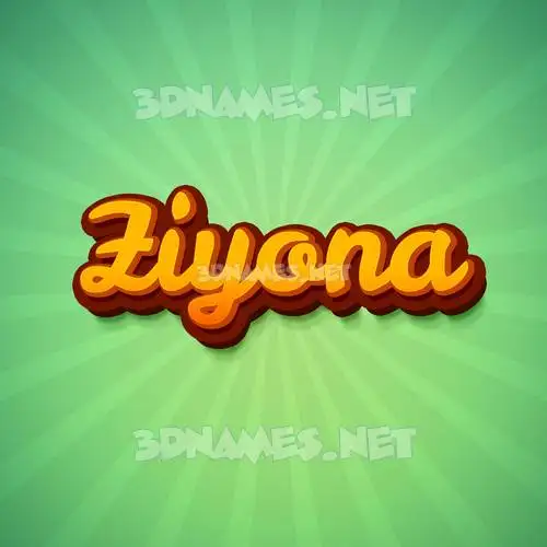 ziyona in Green Rays style - 3D name wallpaper