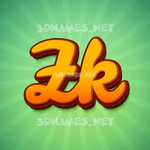zk in Green Rays style - 3D name wallpaper