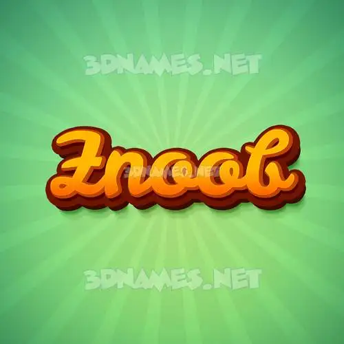 znoob in Green Rays style - 3D name wallpaper