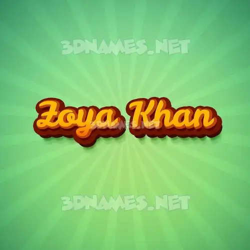 zoya khan in Green Rays style - 3D name wallpaper