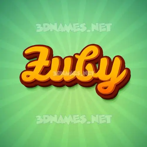 zuby in Green Rays style - 3D name wallpaper