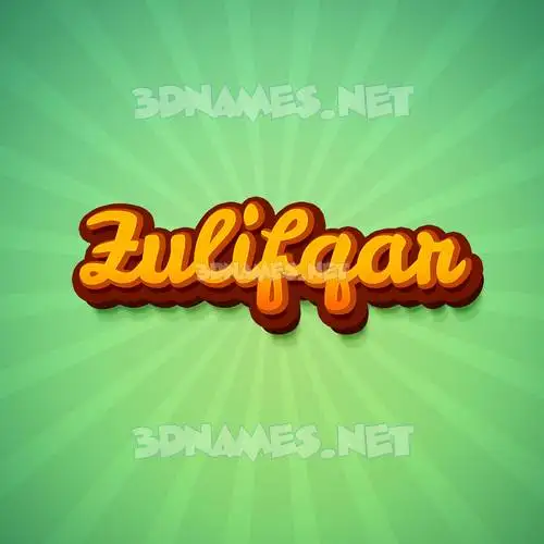 zulifqar in Green Rays style - 3D name wallpaper