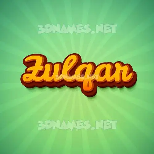 zulqar in Green Rays style - 3D name wallpaper