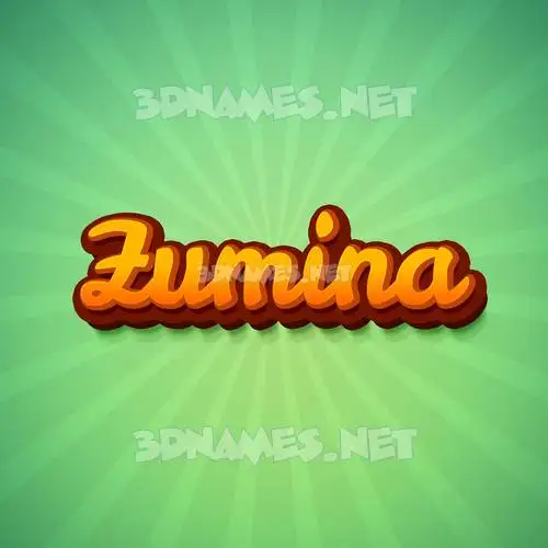 zumina in Green Rays style - 3D name wallpaper