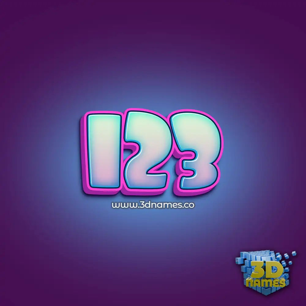 123 in Phat Purple style - 3D name wallpaper