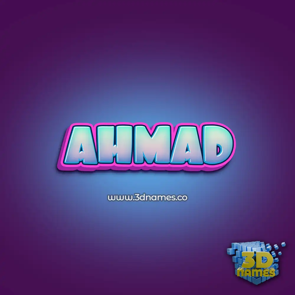 ahmad in Phat Purple style - 3D name wallpaper