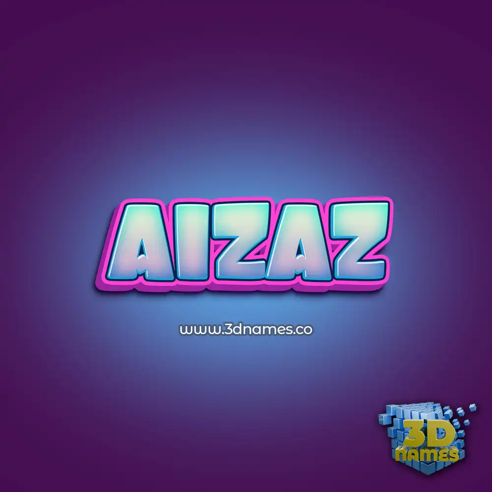 aizaz in Phat Purple style - 3D name wallpaper