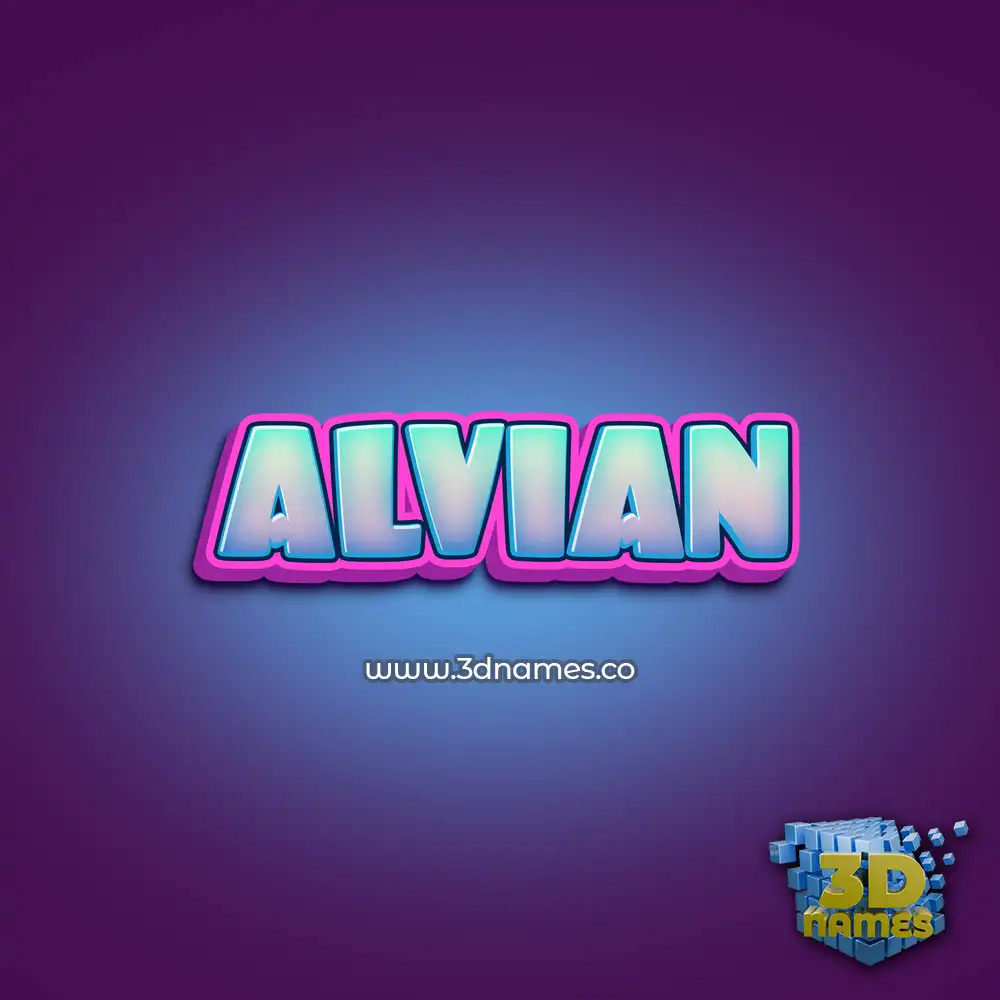 alvian in Phat Purple style - 3D name wallpaper