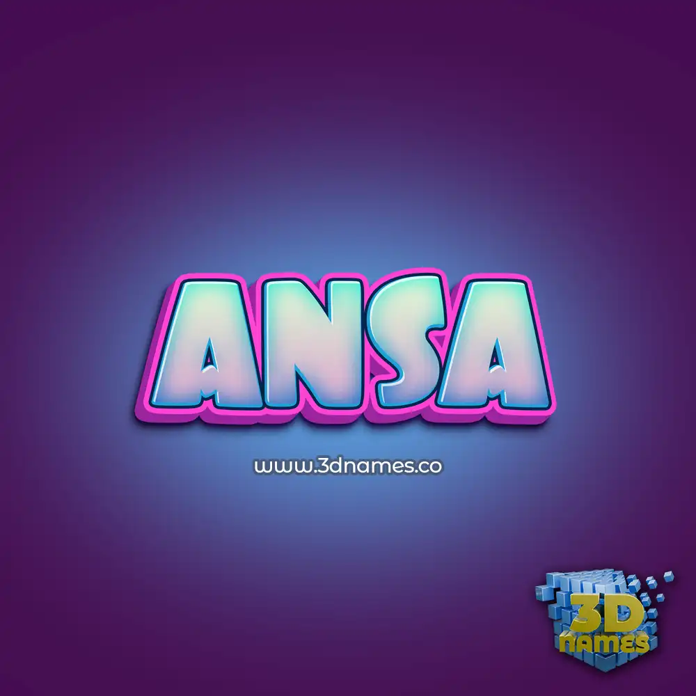 ansa in Phat Purple style - 3D name wallpaper