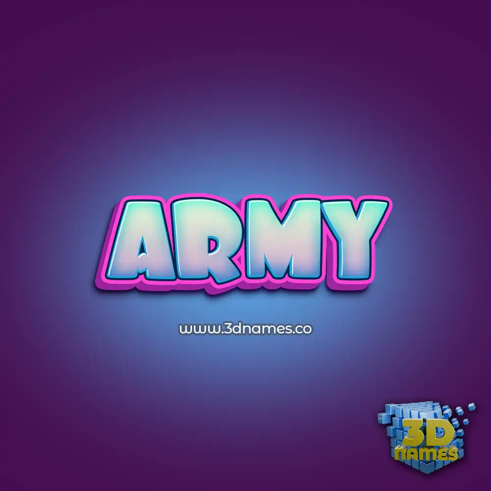 army in Phat Purple style - 3D name wallpaper