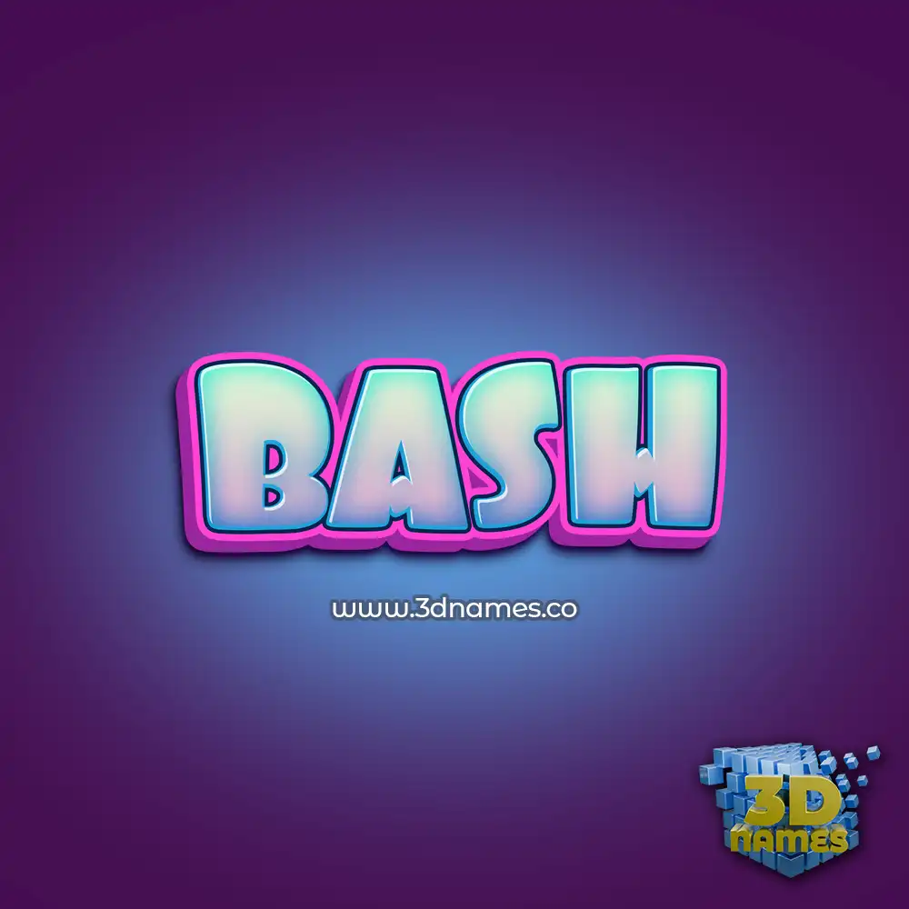 bash in Phat Purple style - 3D name wallpaper