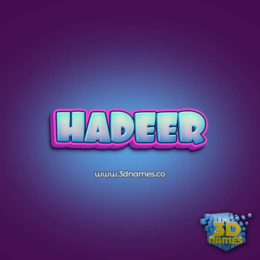 hadeer in Phat Purple style - 3D name wallpaper hadeer in Phat Purple style - 3D name wallpaper