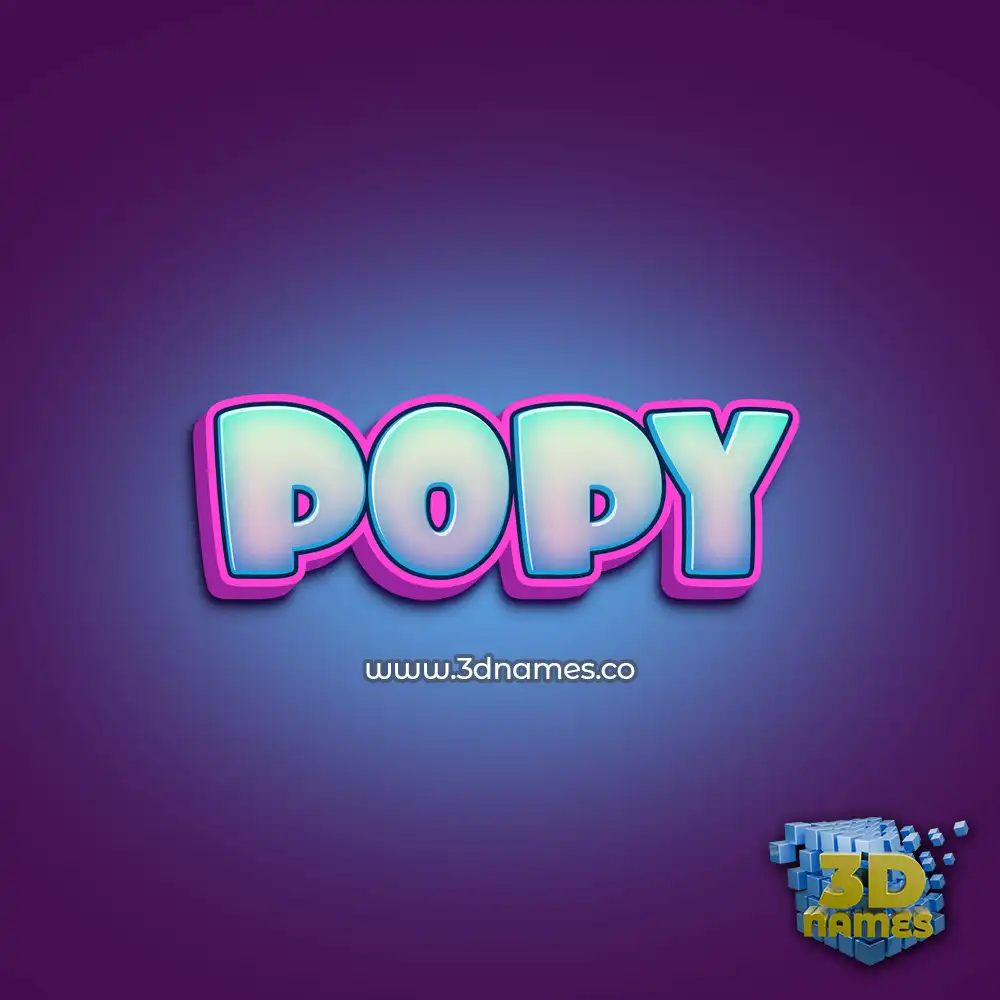 popy in Phat Purple style - 3D name wallpaper