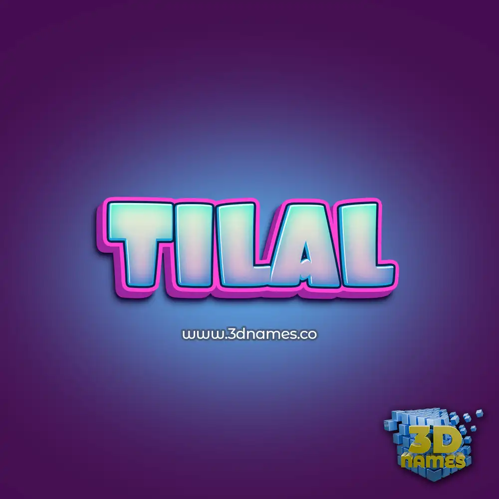 tilal in Phat Purple style - 3D name wallpaper