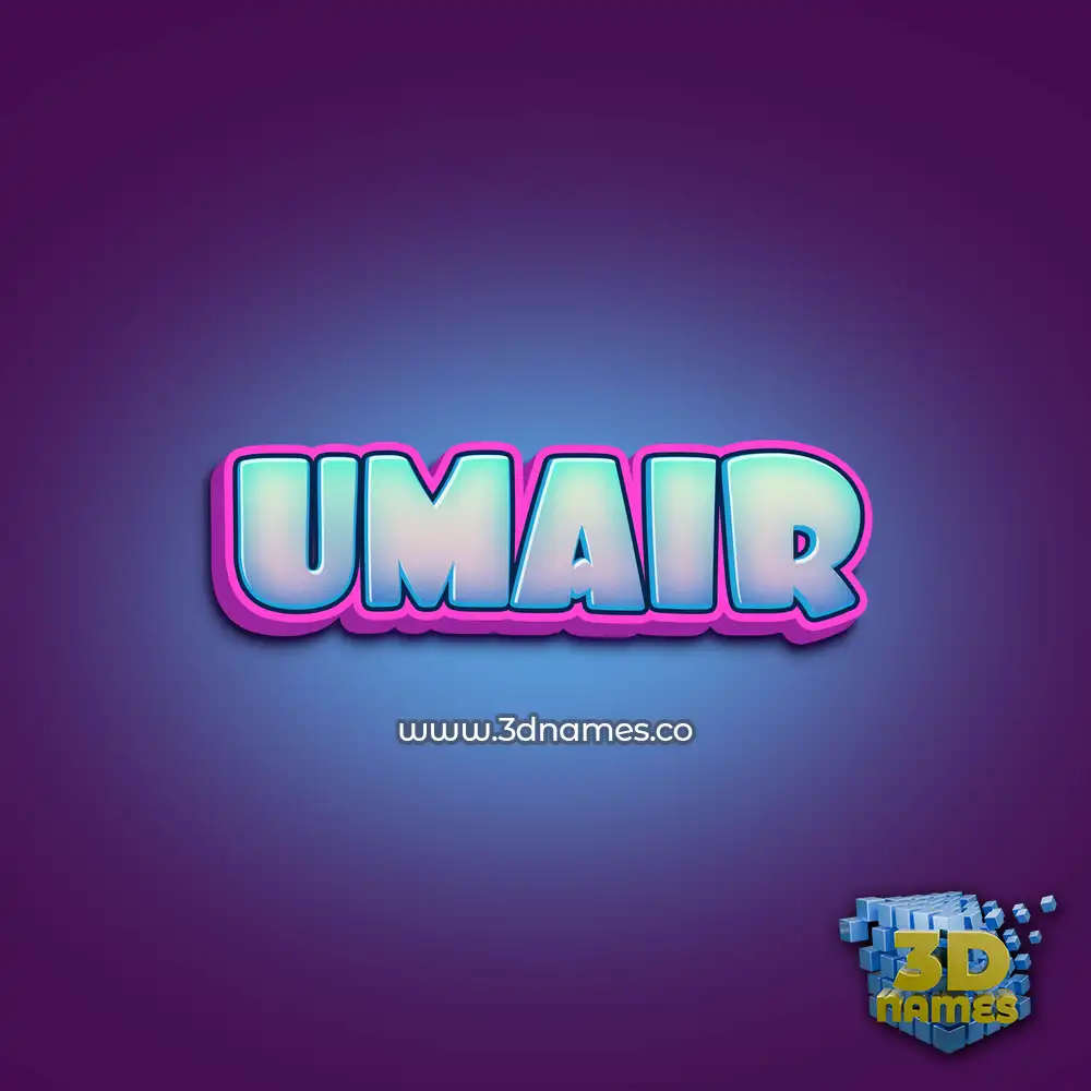 umair in Phat Purple style - 3D name wallpaper