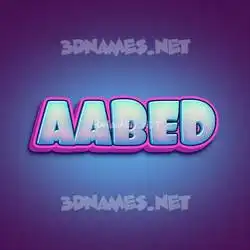 aabed in Phat Purple style - 3D name wallpaper
