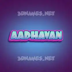 aadhavan in Phat Purple style - 3D name wallpaper