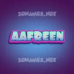 aafreen in Phat Purple style - 3D name wallpaper