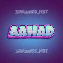 aahad in Phat Purple style - 3D name wallpaper