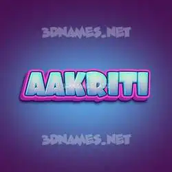 aakriti in Phat Purple style - 3D name wallpaper